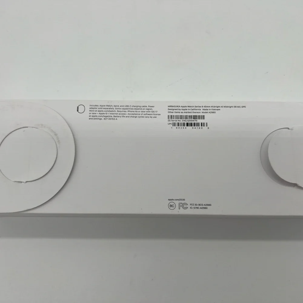 Apple Watch Gen 9 Series 9 45mm Midnight Aluminum - Midnight Sport Band